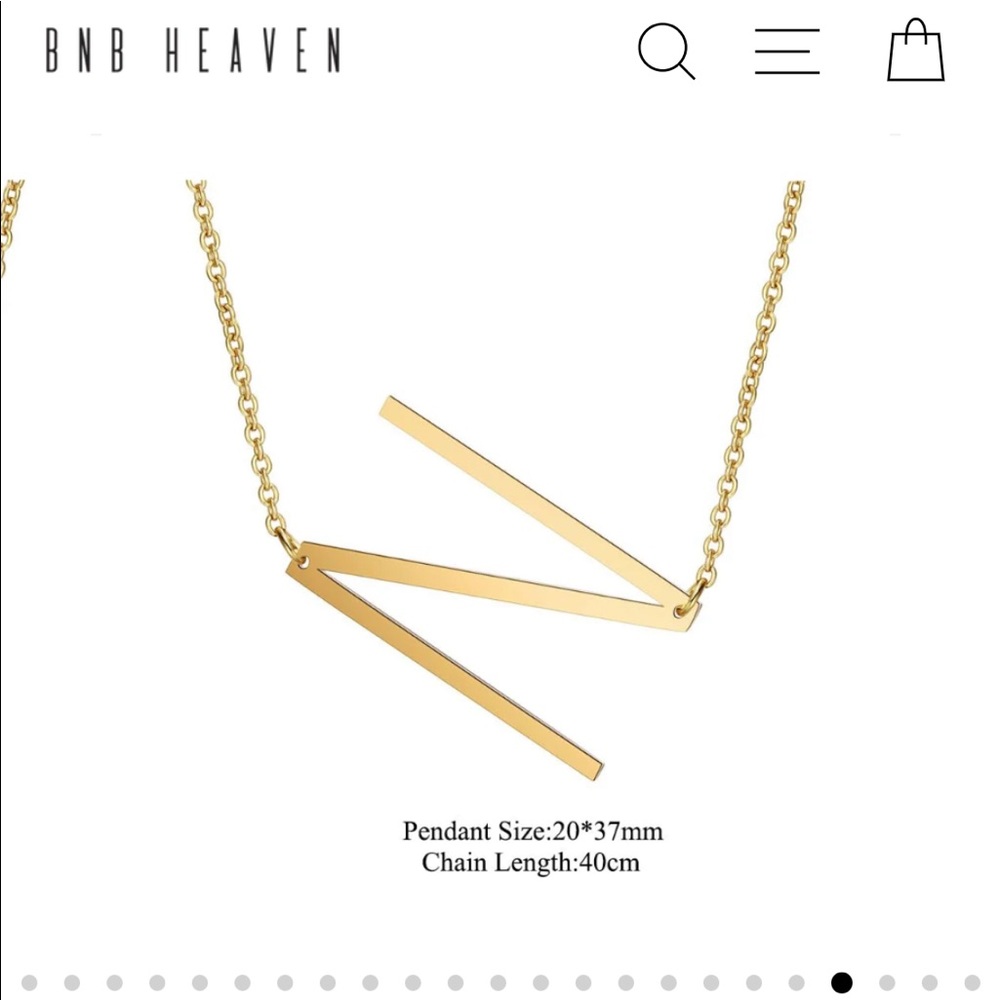 NWT and dust bag- Sideways ‘N’ Initial Necklace